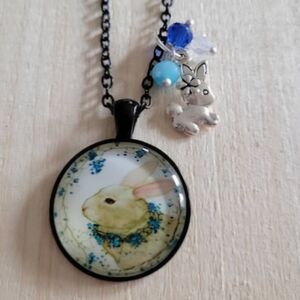 Bunny Necklace,  Easter Bunny Charm Necklace